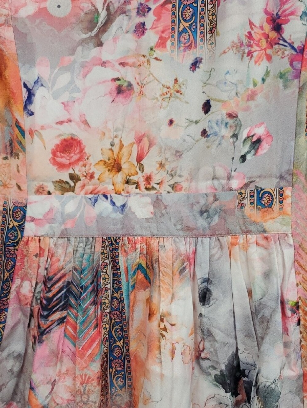 Tolani Multicolor Floral Asymmetrical Sleeveless Dress - Picture 5 of 6